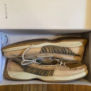 Sperry Dark Brown Zebra Boat Shoes